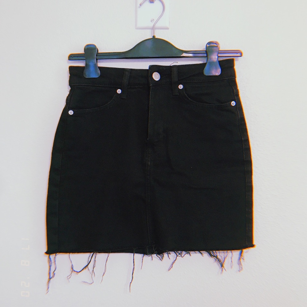 Bershka black denim skirt